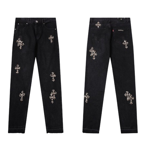 Chrome Hearts Multi Color Cross Jeans