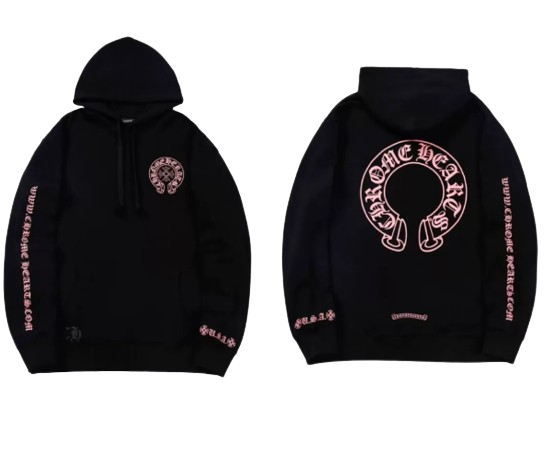 Chrome Hearts  Script Pink Logo Hoodie