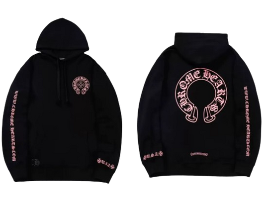 Chrome Hearts  Script Pink Logo Hoodie