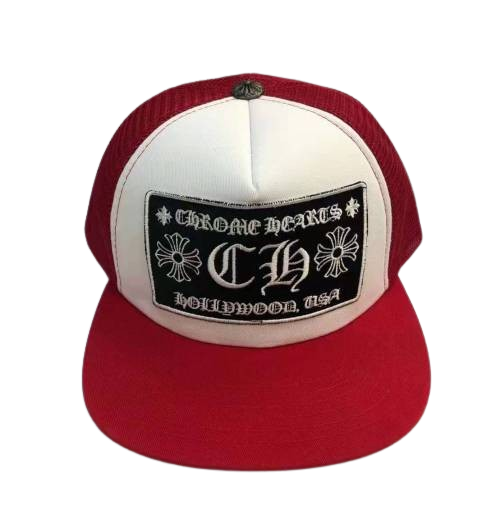 Chrome Hearts CH Hollywood USA Hat Red
