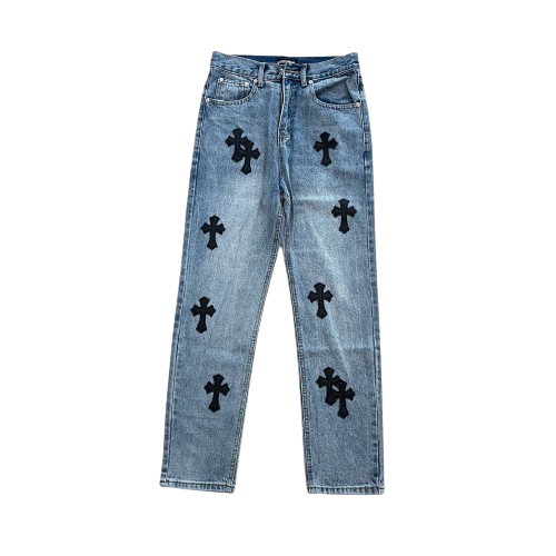 Chrome Hearts Denim Fiends Jeans Black Cross Pant