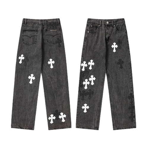 Chrome Hearts Denim Brown Washed Jeans