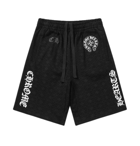 Chrome Hearts Black Shorts With Cross Logo